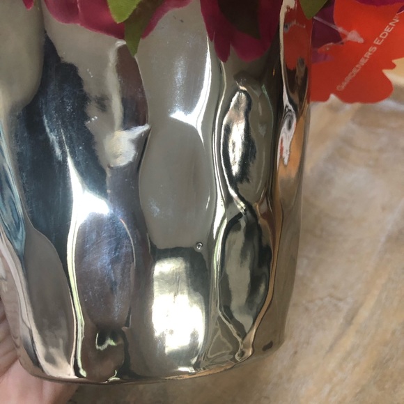 Pink Peonies in Silver Planter Vase - Picture 14 of 14